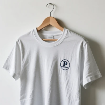 Camiseta bordada personalizada con logo para uniforme empresa