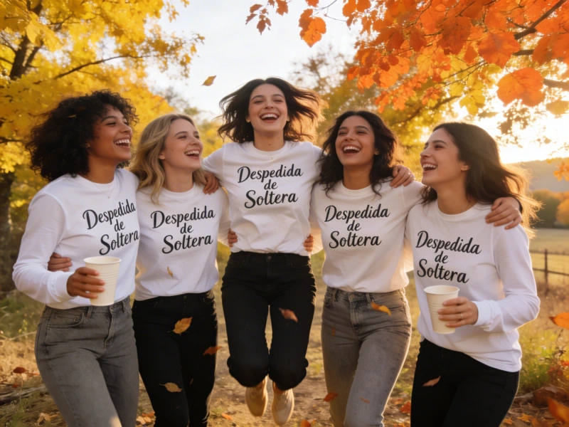 Camiseta manga larga personalizada para despedida de soltero otoño invierno DTF