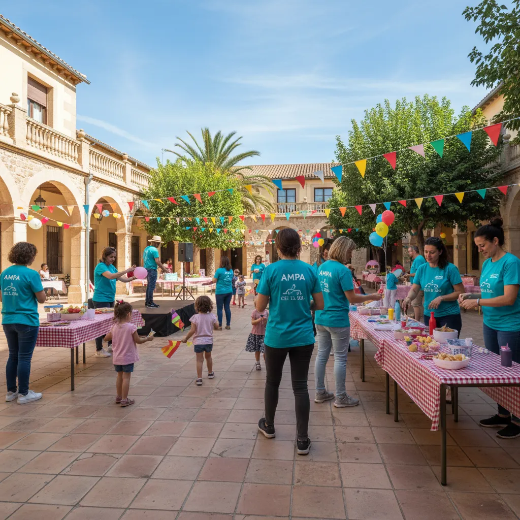 Camisetas AMPA eventos escolares personalizadas con logo del colegio
