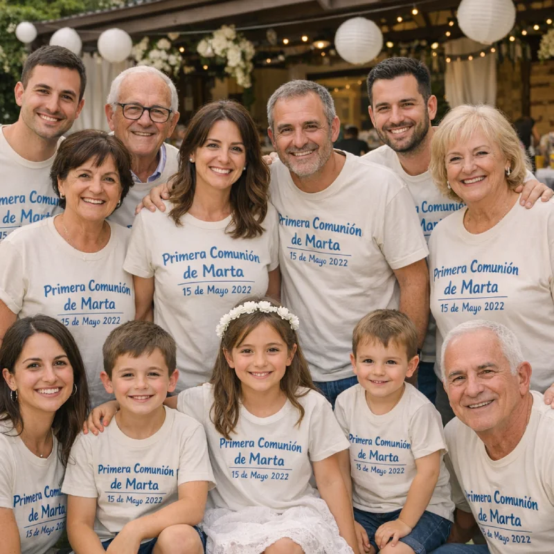 Camisetas boda y comunión personalizadas para familia e invitados