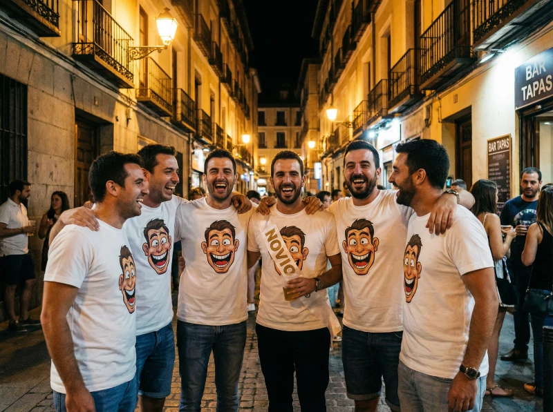 Camisetas despedida de soltero con foto del novio estampada impresión DTF full color
