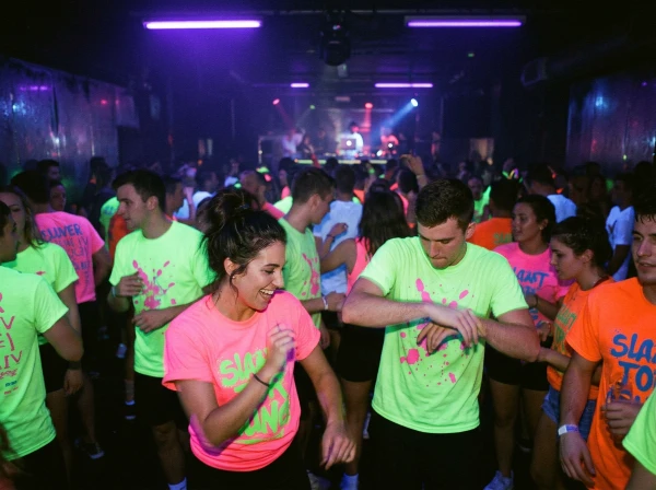 Camisetas DTF Fluorescente discoteca UV party fiestas luz negra