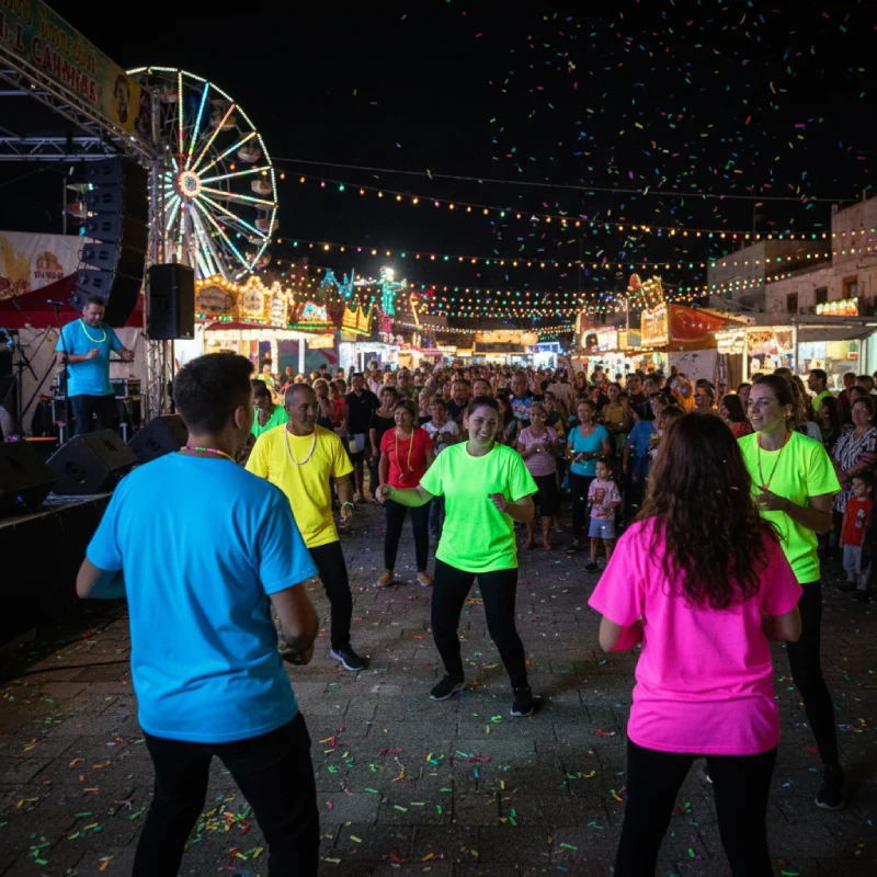 Camisetas fluorescentes para verbena nocturna de fiestas del pueblo