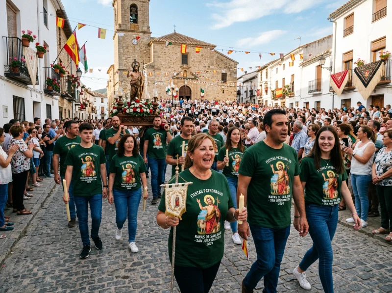 Camisetas fiestas patronales con imagen del santo patrón del pueblo