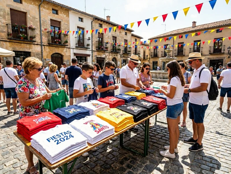 Camisetas para venta al público en fiestas del pueblo y recaudación comisión
