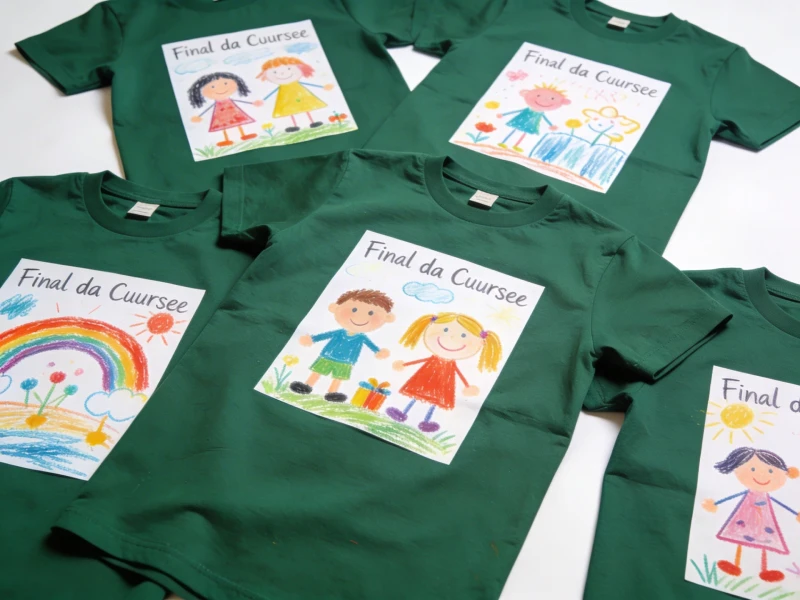 Camisetas fin de curso con dibujos de los niños de infantil y primaria