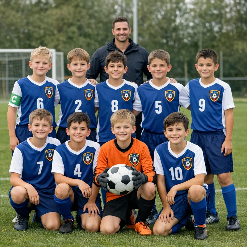 Camisetas fútbol infantil escuela de fútbol personalizadas con escudo