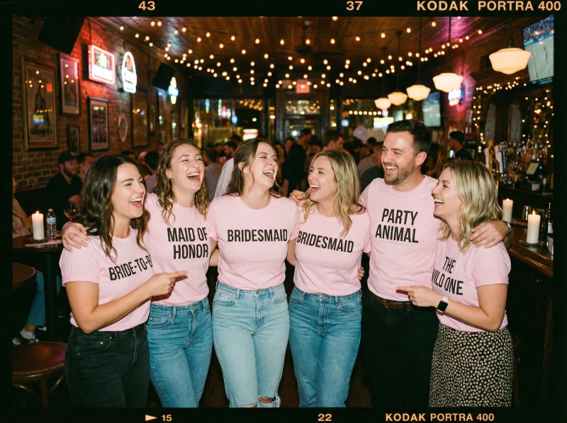 Camisetas grupo despedida soltera con nombre de cada persona impresión DTF