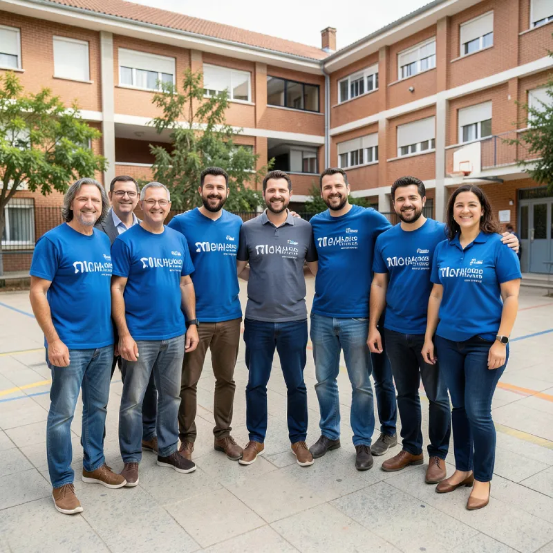 Camisetas profesores y staff colegio personalizadas con logo centro