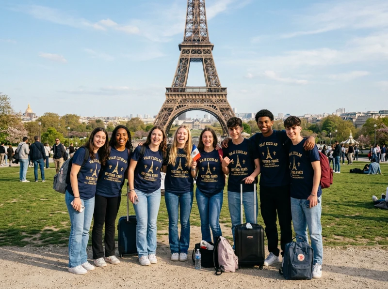 Camisetas viaje fin de curso con destino personalizado