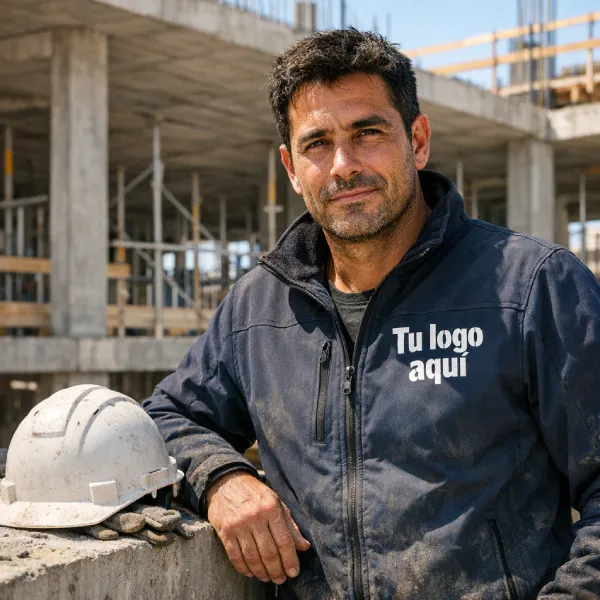 Chaqueta softshell corporativa personalizada con logo para construcción y exterior