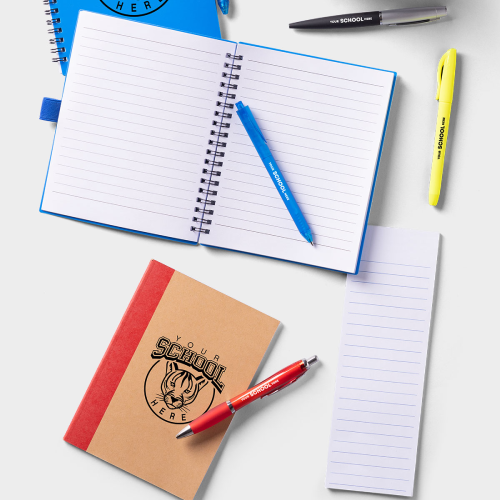 Material de oficina personalizado con logo — bolígrafos, libretas y accesorios de empresa