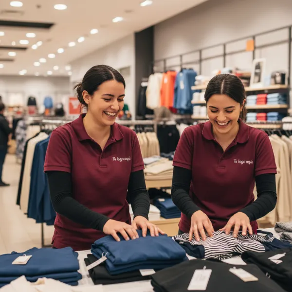 Polo manga larga corporativo personalizado con logo para retail y temporada fría