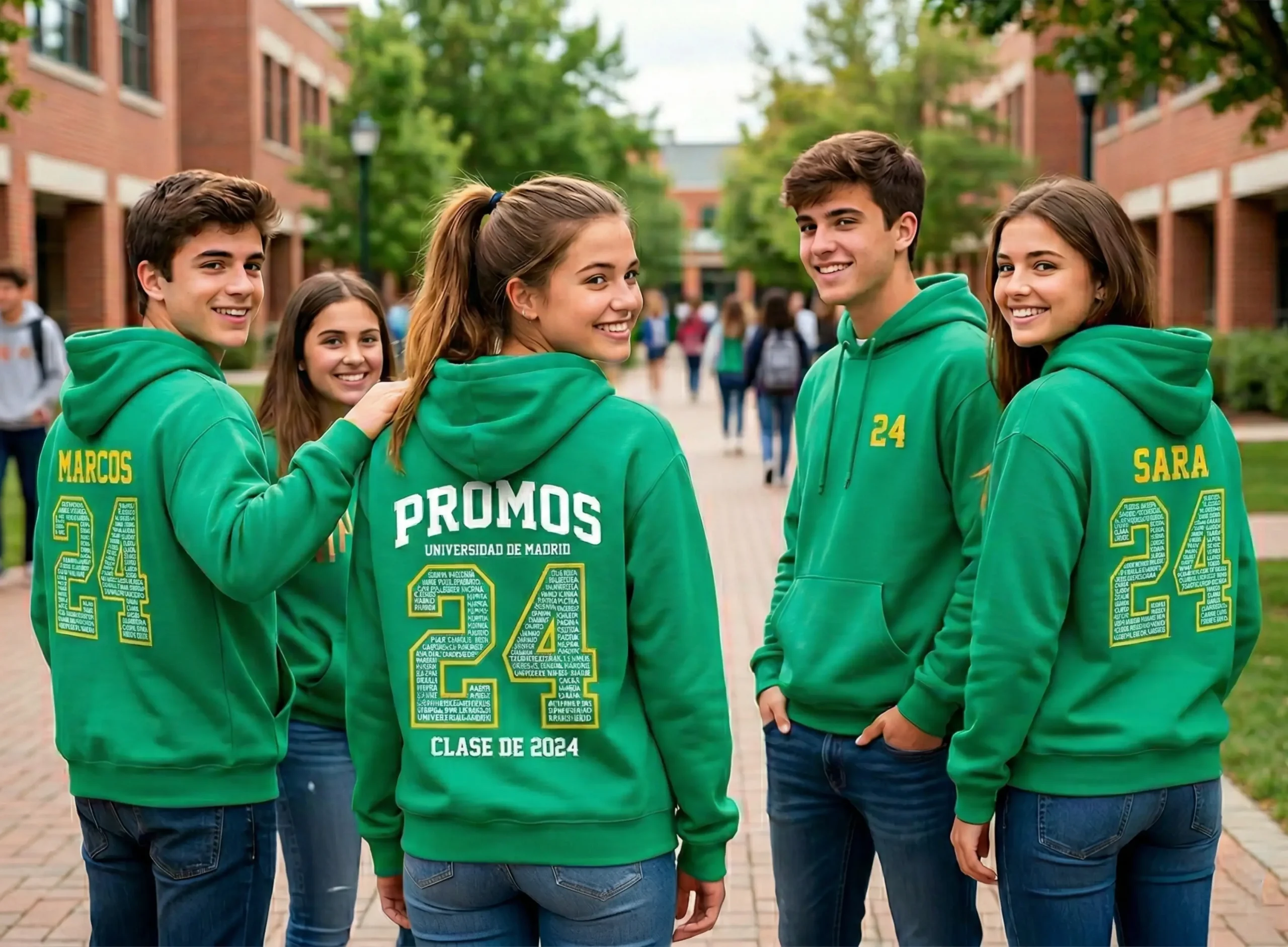 Sudaderas personalizadas para grupos — institutos, universidades y colegios