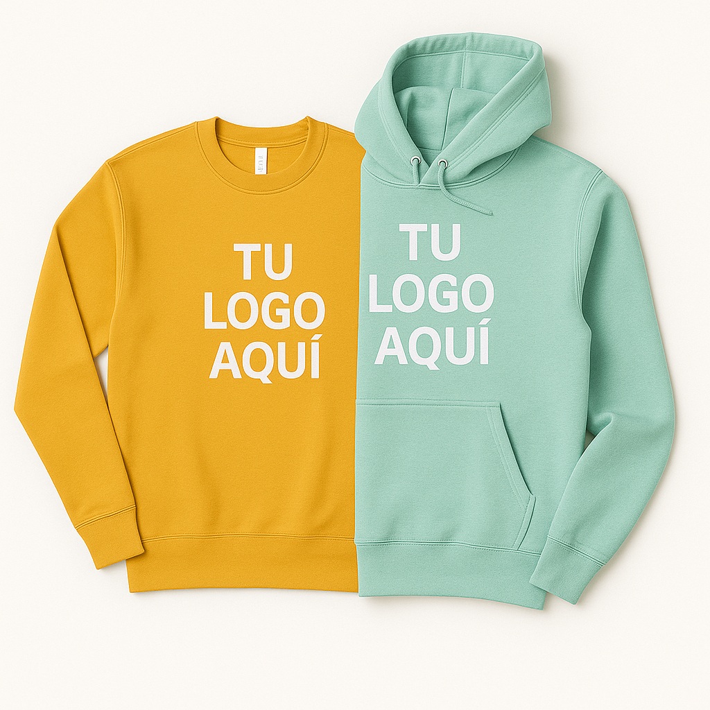 Sudaderas personalizadas con y sin capucha — bordado o estampado