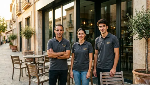 Uniformes corporativos personalizados para restaurante y hostelería — equipo completo con logo