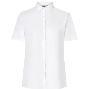 Camisa de Uniforme Lisa Manga Corta para Mujer